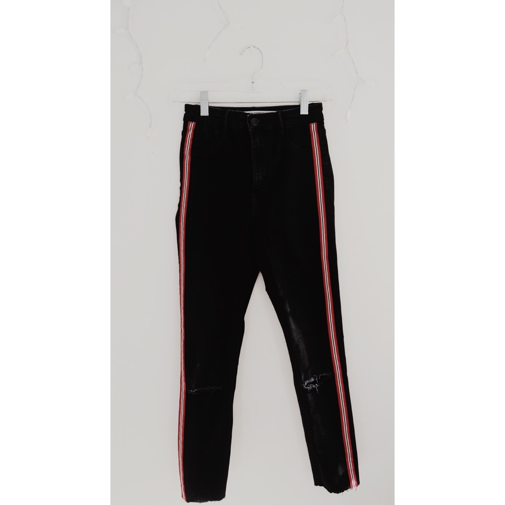 Zara Cropped Striped Jeans